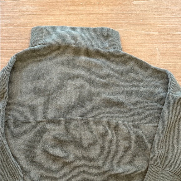 Free People Slouchy Ottoman Tunic Olive Green Turtleneck Sweater - Picture 7 of 8